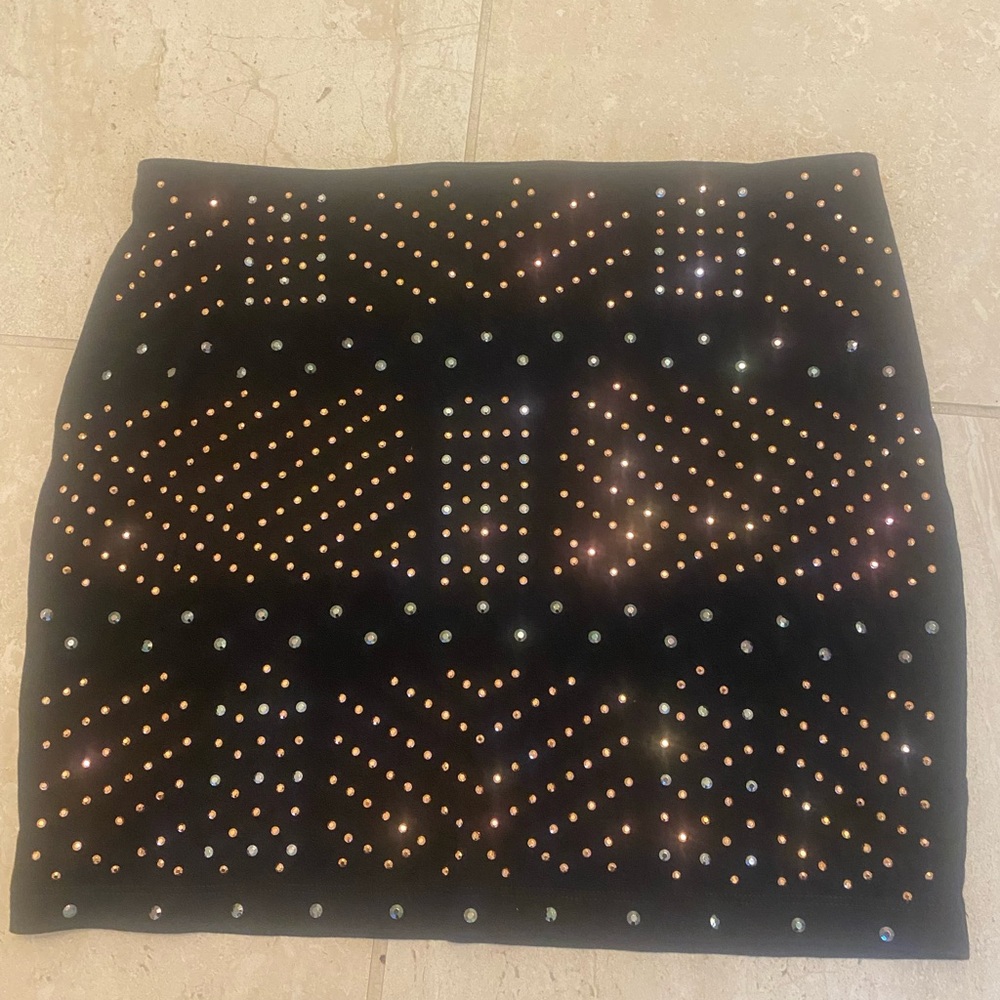 Express Black Studded Skirt